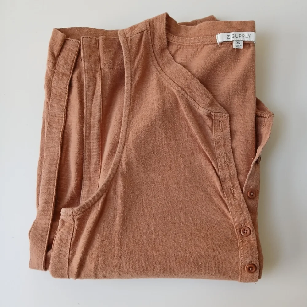 Z Supply Henley Midi Tank Dress Orange Women's XS - Picture 7 of 7